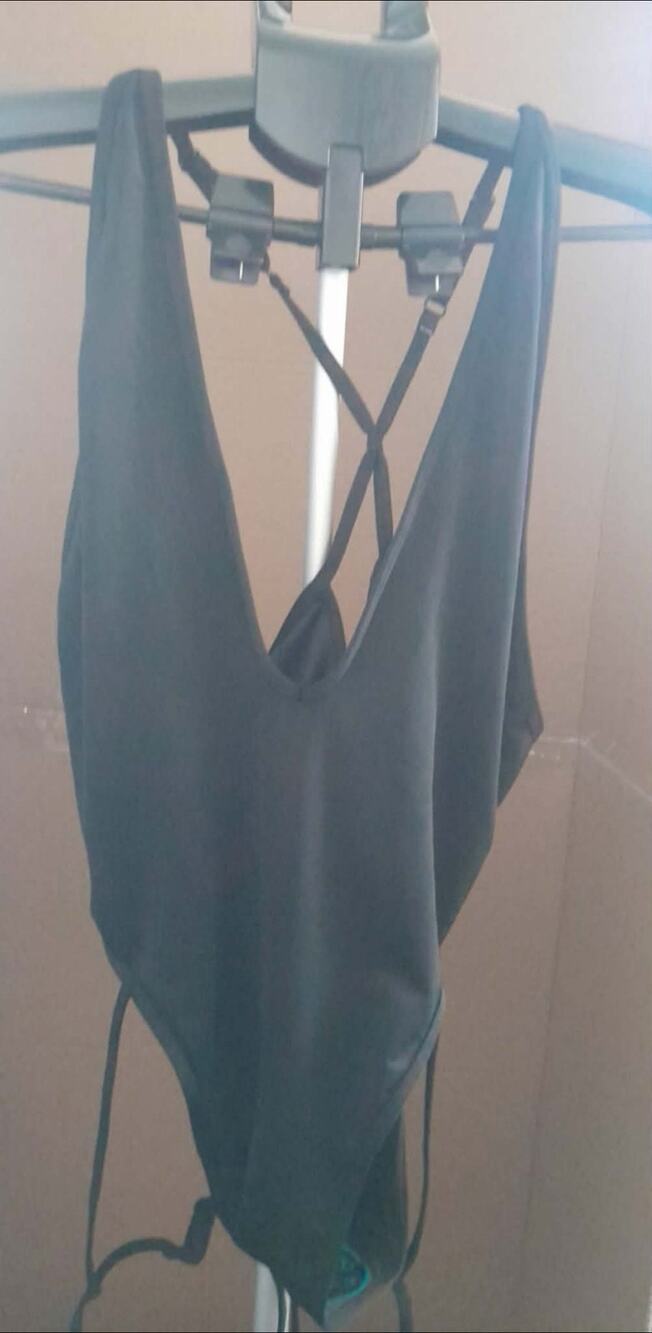 NORBOE NWT BLACK ONE PIECE BATHING SUIT W/GARTER BELT SIZE XL